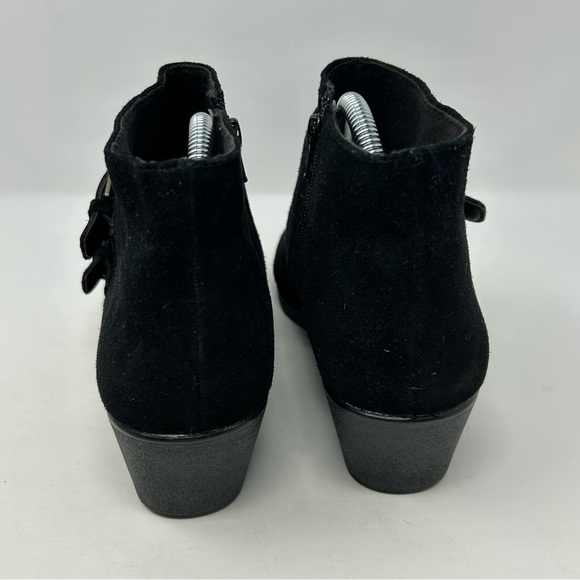 Munro American Drew Monk 2 Strap Black Suede Wedge Ankle Boots Size 11 - Picture 14 of 14